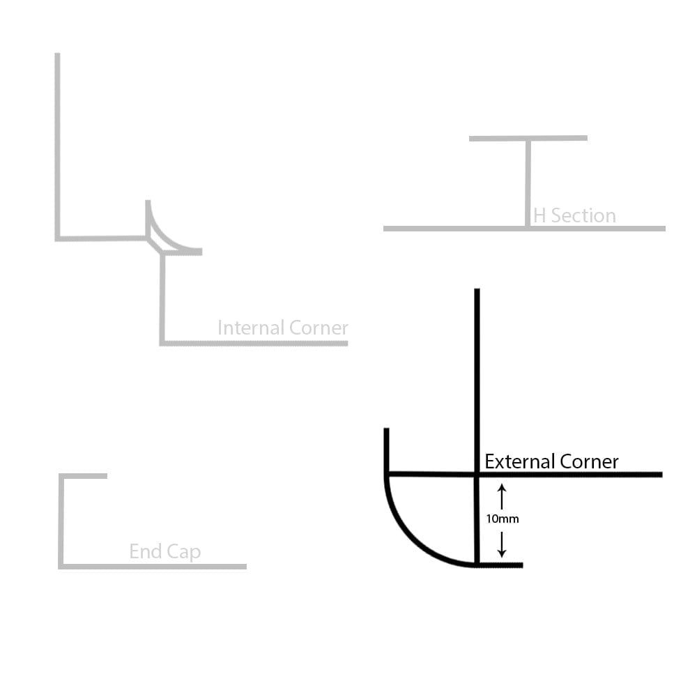 Maxi Panel External Corner - Plastic
