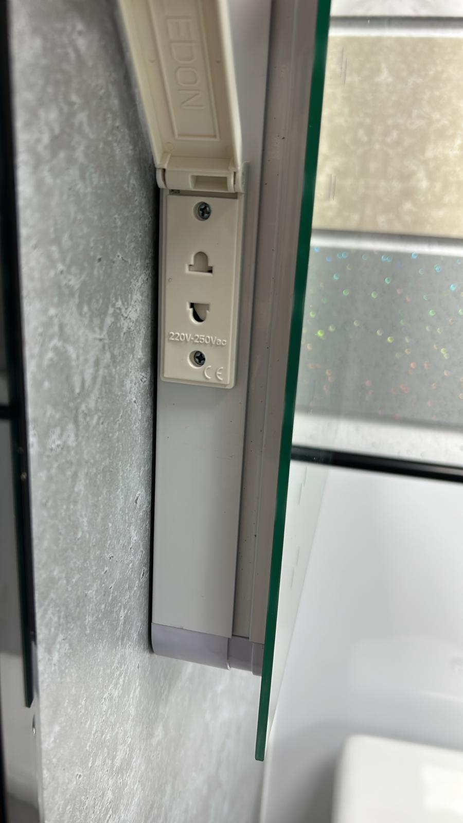 Arley Pebley LED Illuminated Mirror and Infrared Sensor Switch with Shaver Socket Rectangular Bathroom 500x700mm