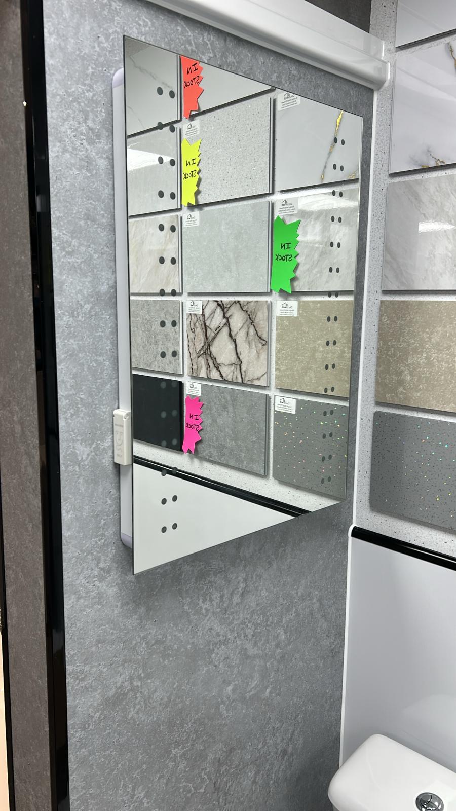 Arley Pebley LED Illuminated Mirror and Infrared Sensor Switch with Shaver Socket Rectangular Bathroom 500x700mm