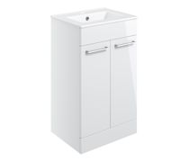 Bathroom Bundle | Volta 510mm Floor Standing Unit & Close Coupled WC Pack - White Gloss