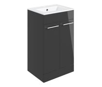 Bathroom Bundle | Volta 510mm Floor Standing Unit & Close Coupled WC Pack - Anthracite Gloss