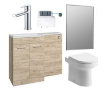 Bathroom Bundle | Venosa 1000mm Furniture & BTW WC Pack - Oak
