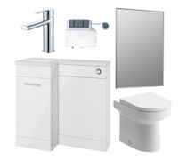Bathroom Bundle | Venosa 900mm Furniture & BTW WC Pack - White Gloss
