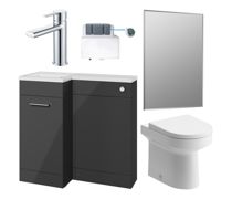 Bathroom Bundle | Venosa 900mm Furniture & BTW WC Pack - Anthracite Gloss