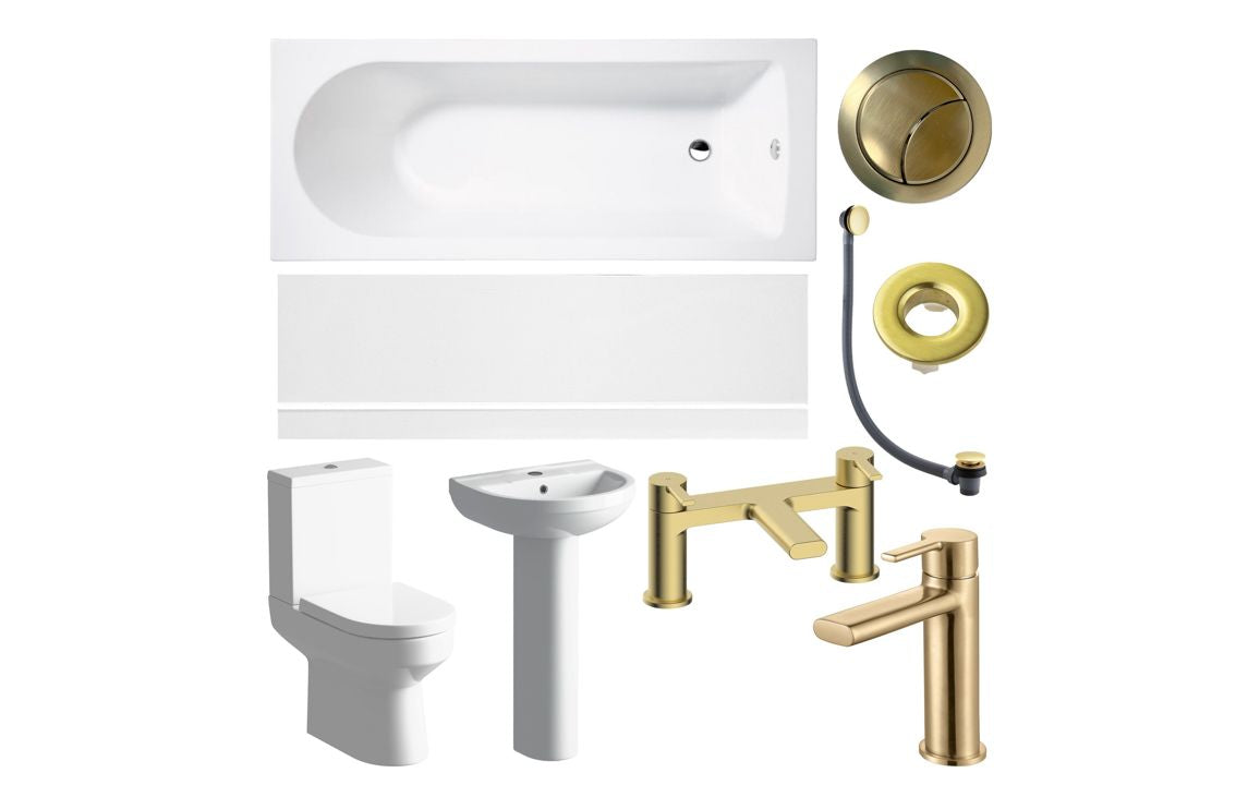 Bathroom Bundle | Laurus Full Suite & Bath w/Brushed Brass Finishe