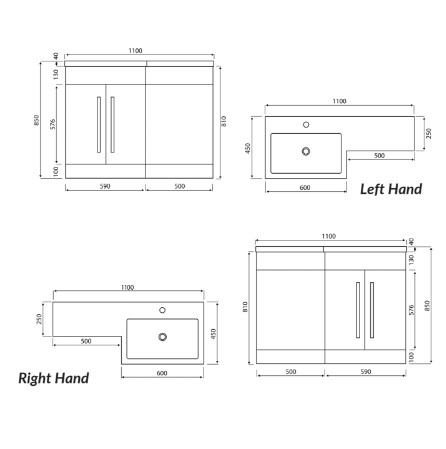 Lili Furniture Range - 1100 WC Unit