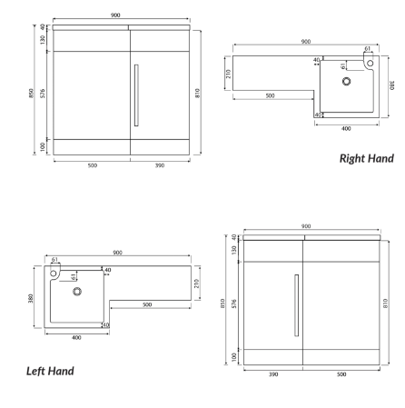 Lili Furniture Range - 900 WC Unit