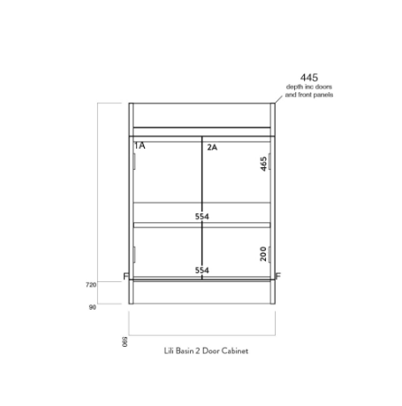 Lili Furniture Range - 600 Two Door Vanity Unit