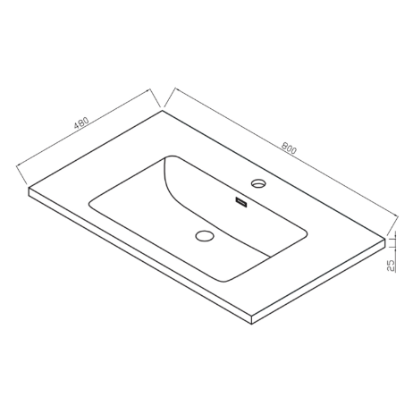 Ambience Furniture Range - 80x48 Grey Basin