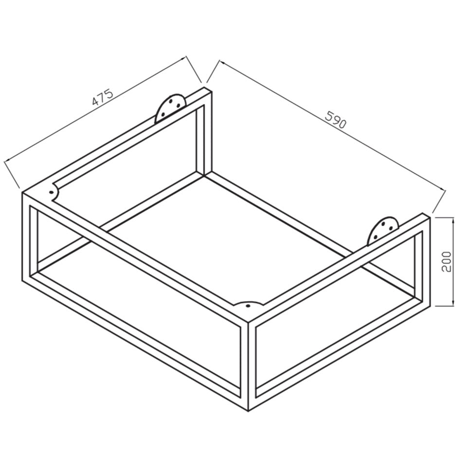Ambience Furniture Range - Black Frame With Dual Colour Shelf 60x48