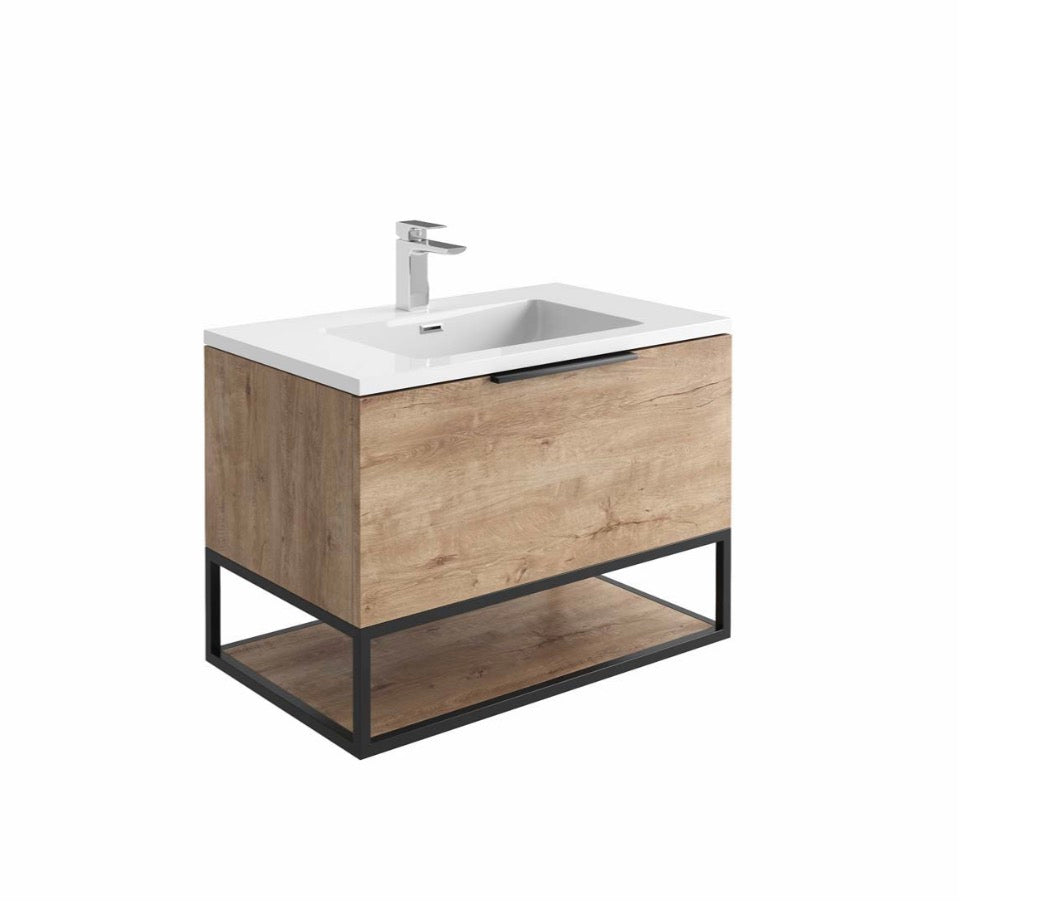 Ambience Furniture Range - Black Frame With Dual Colour Shelf 80x48