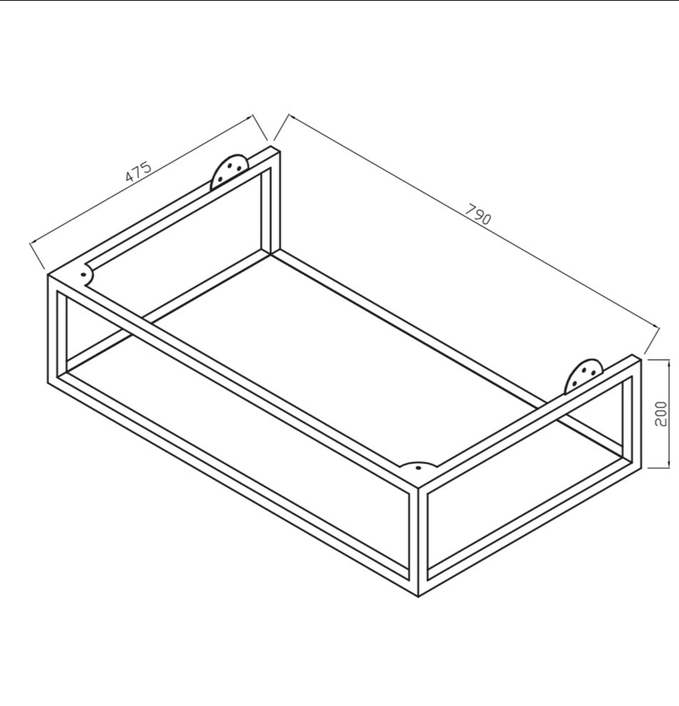 Ambience Furniture Range - Black Frame With Dual Colour Shelf 80x48