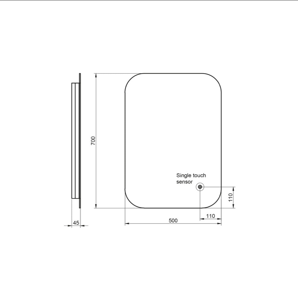 Mirrors - Aura LED Mirror 500x700mm