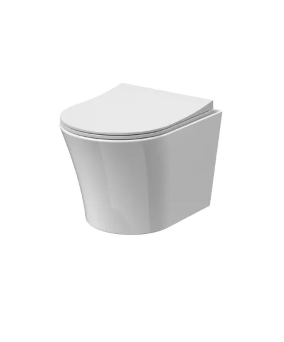 Freya Ceramics - Wall Hung Rimless Toilet Pan & Soft Close Seat