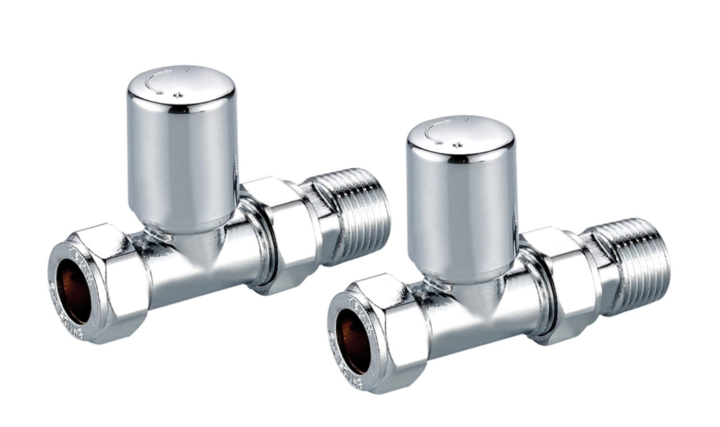 Radiator Valves - Towel Rail Valves Straight (Pair)
