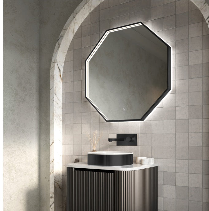 Mirrors - Passa Octagonal Mirror Matte Black 800×800