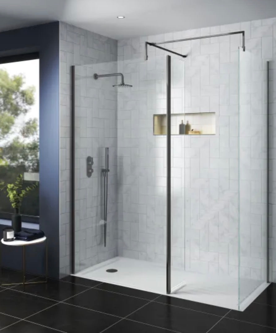 8mm Wetroom Screens - Brushed Pewter