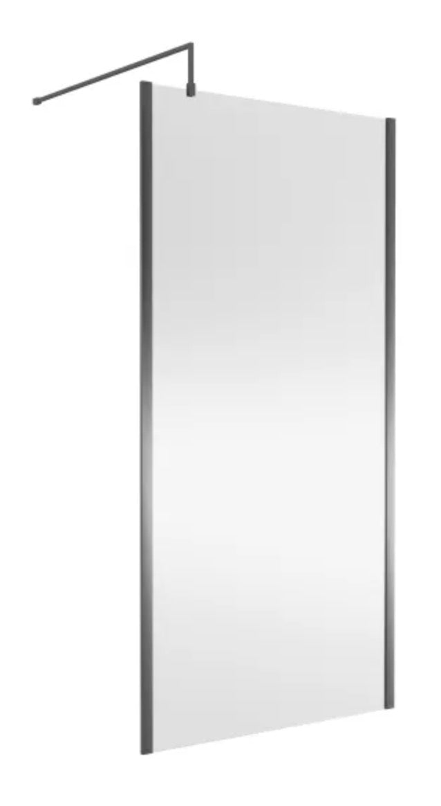 8mm Outer Frame Wetroom Screens - Brushed Pewter