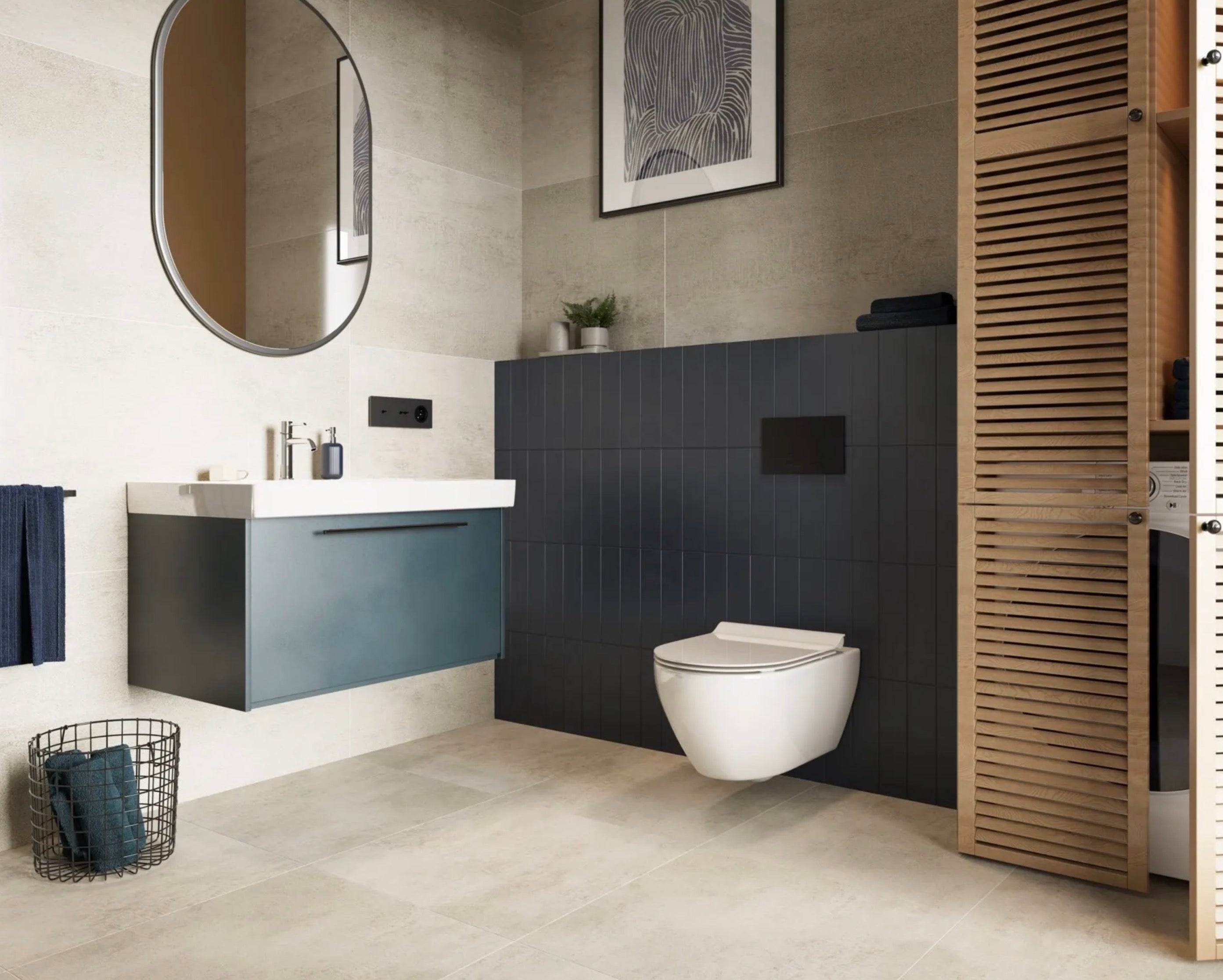 SPC Tile Flooring - Concrete Beige