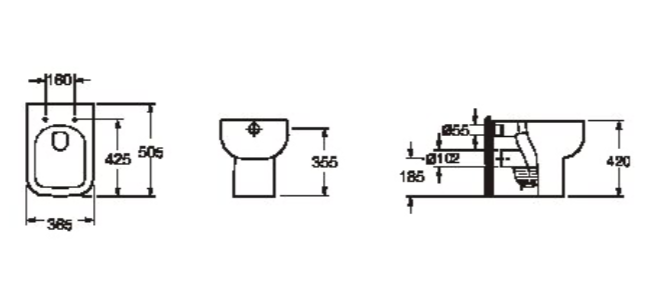 Choices Back To Wall Pan & Seat Set