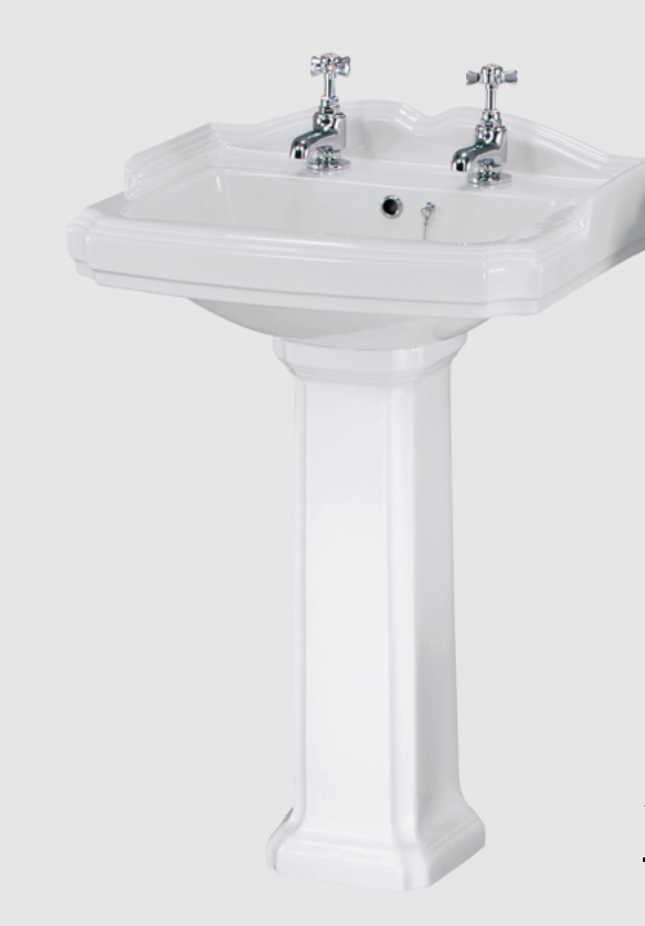 Legend Ceramics - 580mm Basin & Pedestal (2 Tap Hole)