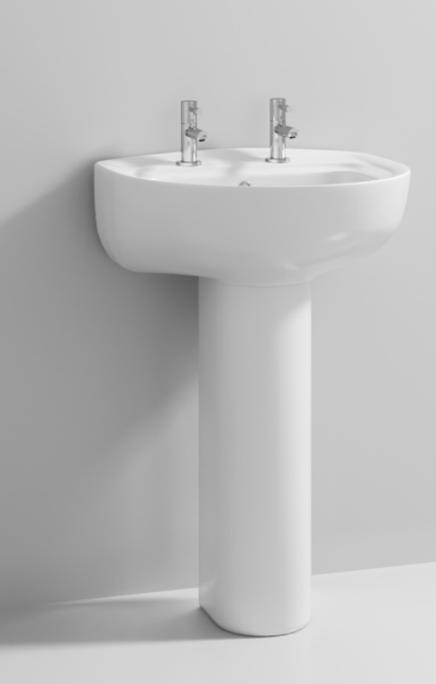 Melbourne Ceramics - 550mm 2TH Basin & Pedestal