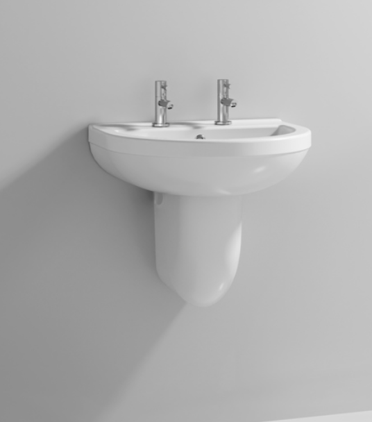 Ivo Ceramics - 550mm Basin 2TH & Semi Pedestal