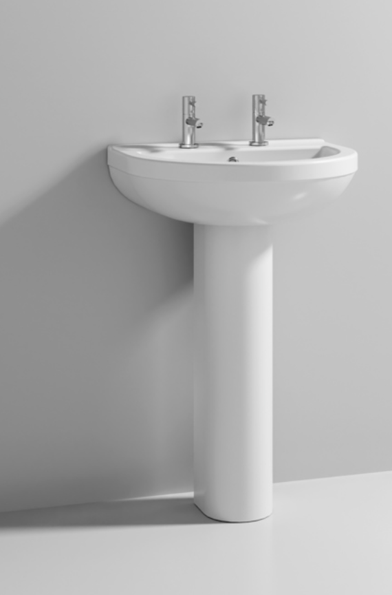 Ivo Ceramics - 550mm 2TH Basin & Pedestal