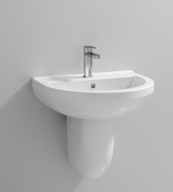 Ivo Ceramics - 550mm Basin 1TH & Semi Pedestal