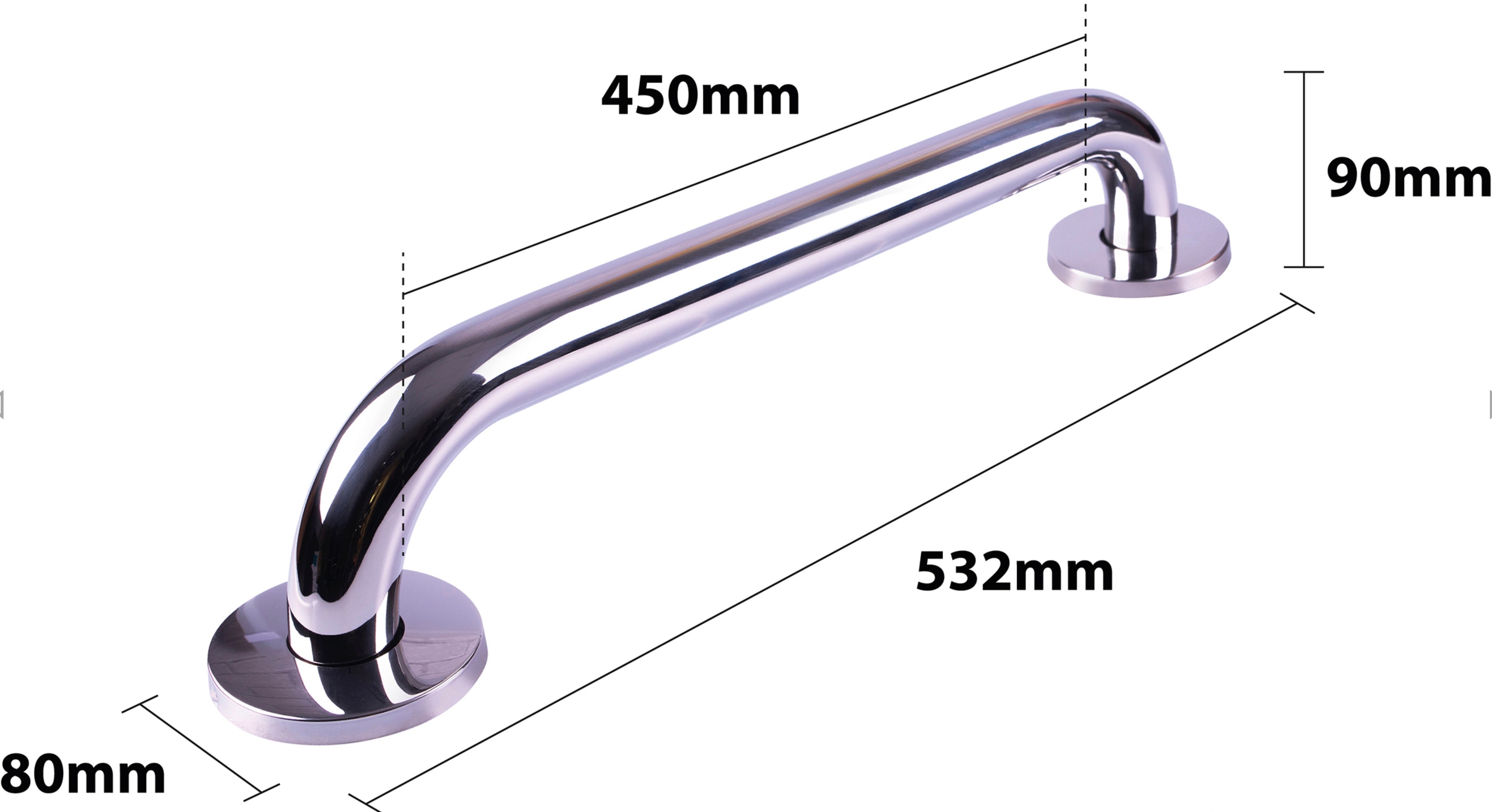 Stainless Steel Grab Bar Polished (450mm)