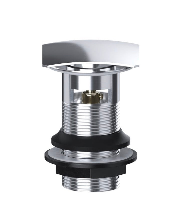 Chrome Square Clicker Slotted Basin Waste