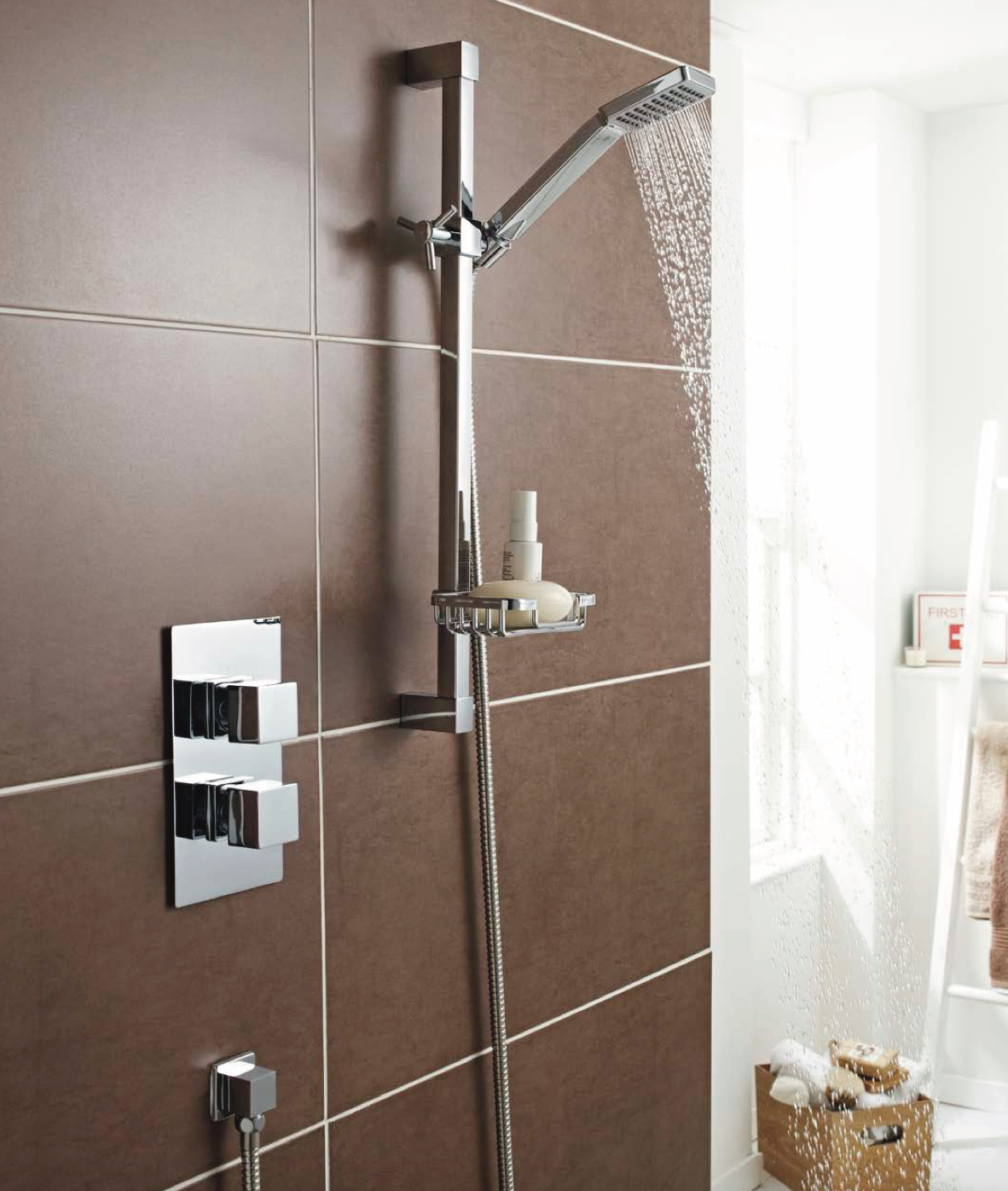 Pure Thermostatic Concealed Shower With Slide Rail Kit