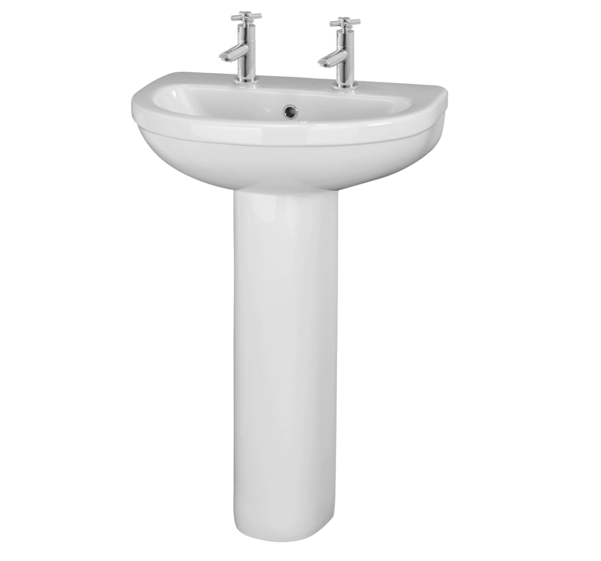 Choice Milo 550mm 2TH Basin & Pedestal