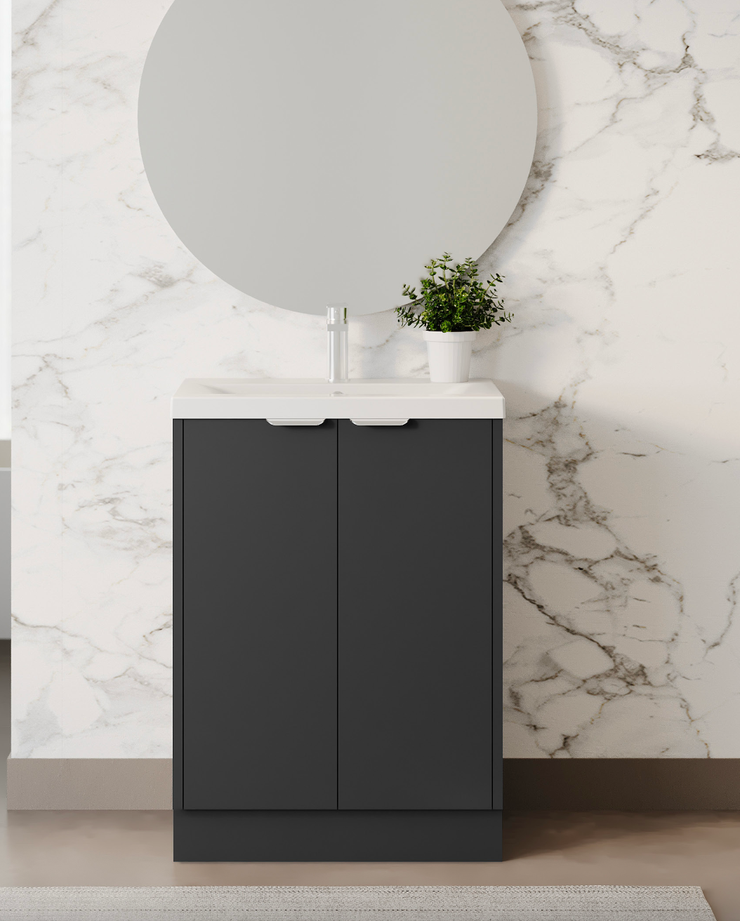 PVC Floor Standing Unit Short Projection With Handles 500mm