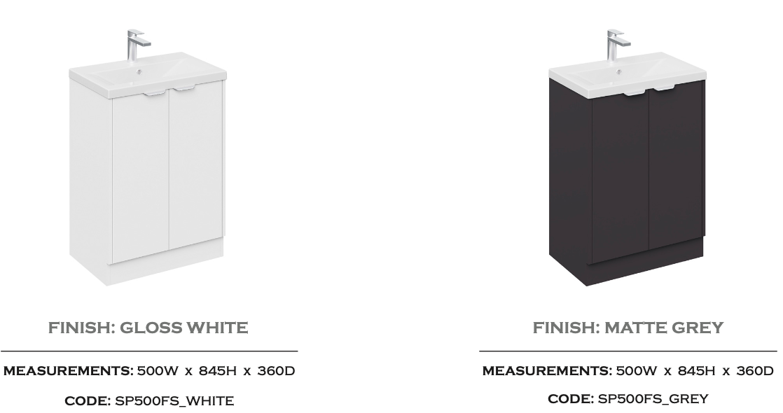 PVC Floor Standing Unit Short Projection With Handles 500mm