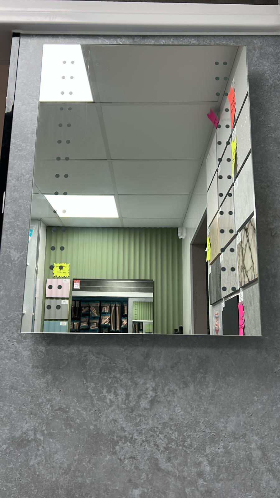 Arley Pebley LED Illuminated Mirror and Infrared Sensor Switch with Shaver Socket Rectangular Bathroom 500x700mm