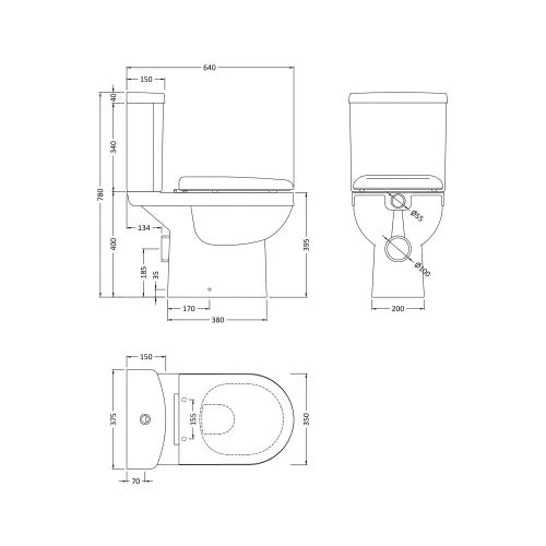 Ivo Rimless Pan, Cistern & Seat