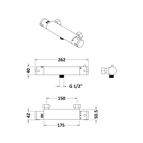 Round Thermostatic Bar Valve