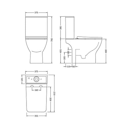 Ava Rimless Pan & Cistern Sandwich Seat Included