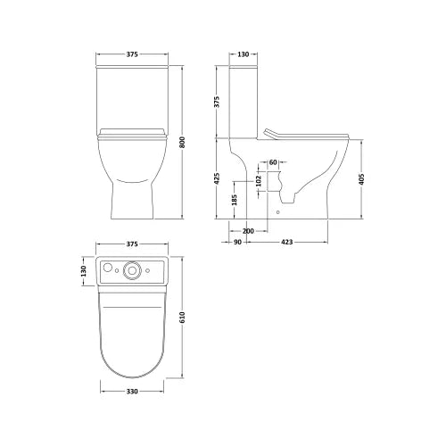 Freya Compact Rimless Pan & Cistern (Sandwich Seat included)