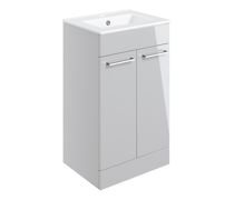 Bathroom Bundle | Volta 510mm Floor Standing Unit & Close Coupled WC Pack - Grey Gloss