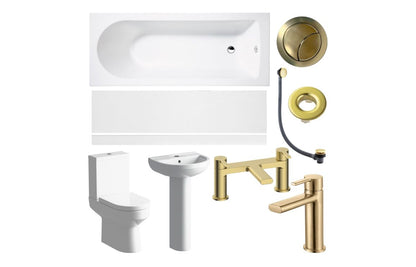Bathroom Bundle | Laurus Full Suite & Bath w/Brushed Brass Finishe