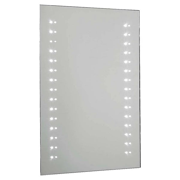 Arley Pebley LED Illuminated Mirror and Infrared Sensor Switch with Shaver Socket Rectangular Bathroom 500x700mm