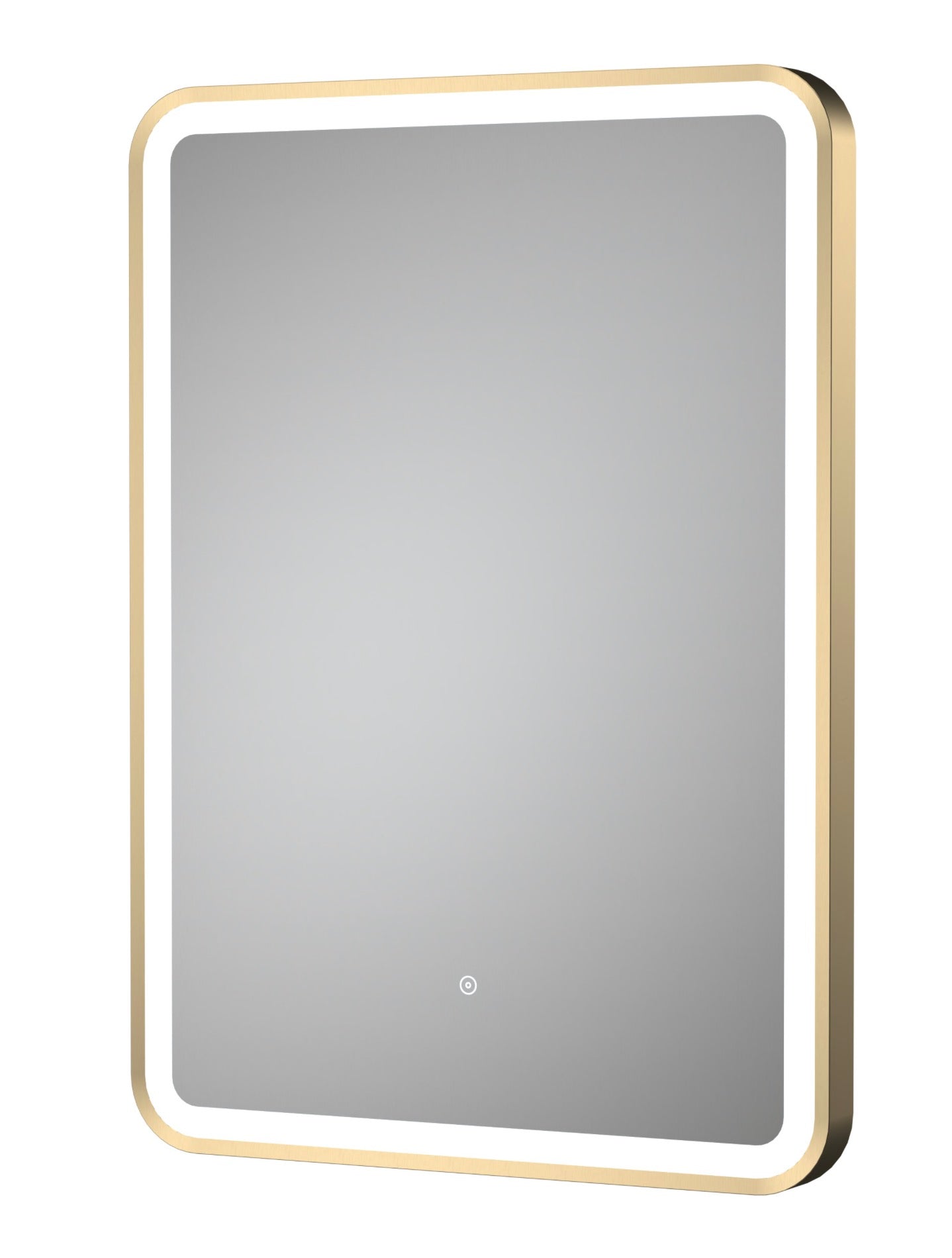 Hydrus Brush Brass Framed LED Mirror 700x500