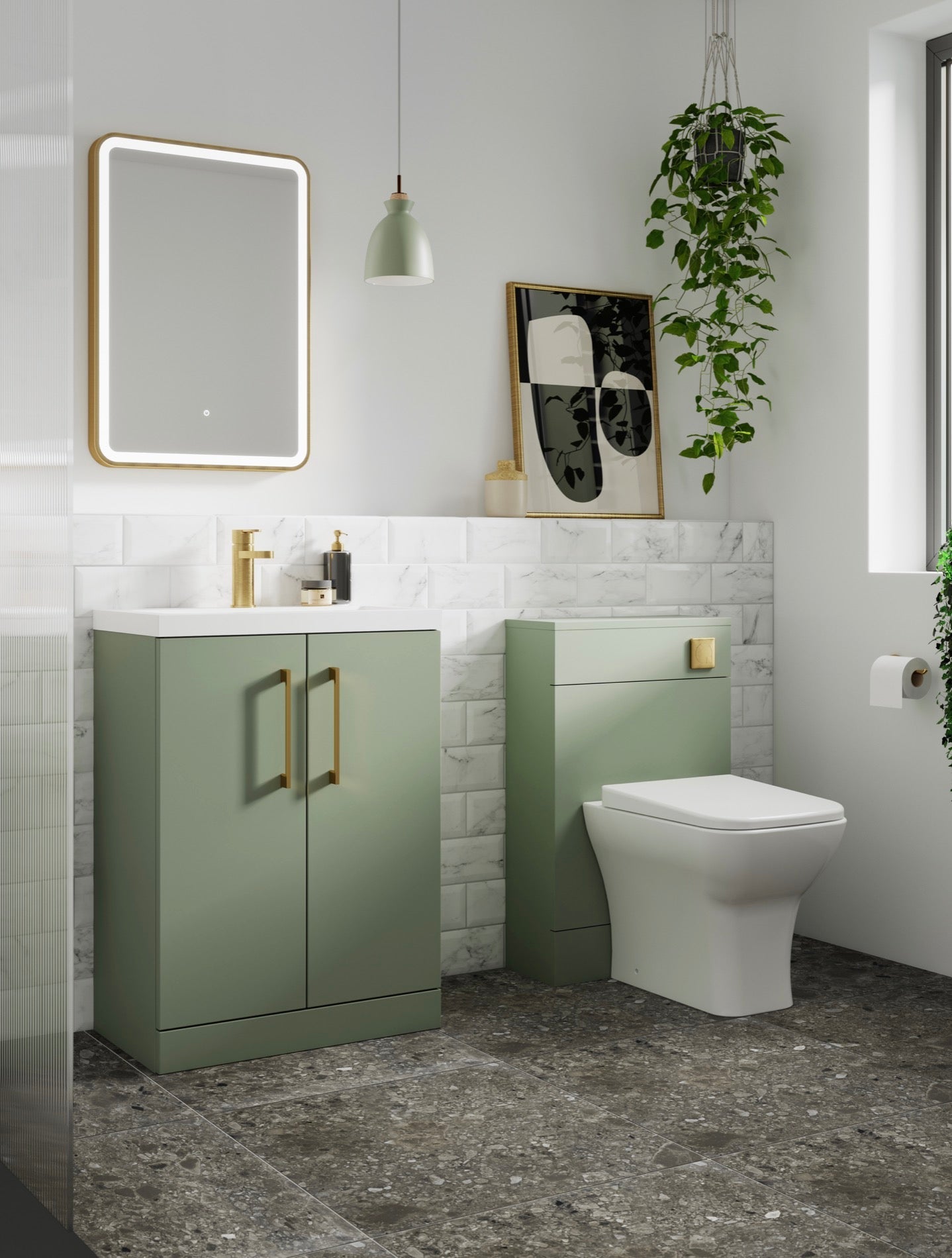 Hydrus Brush Brass Framed LED Mirror 700x500