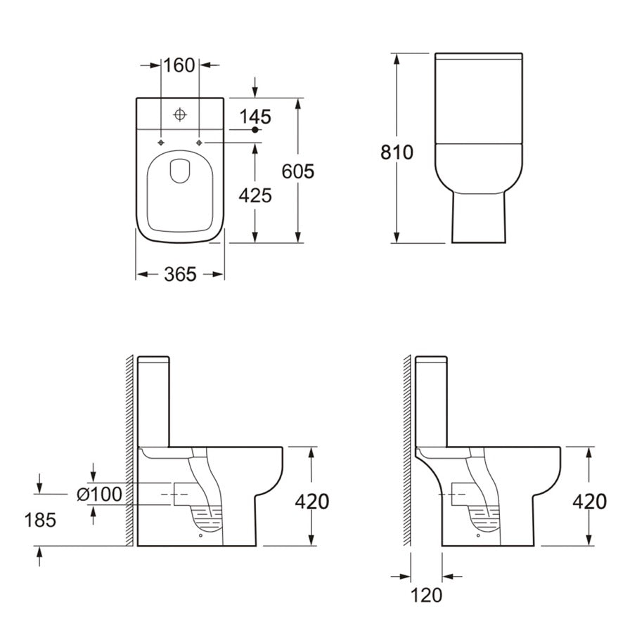 Choices 600 Open Back Pan Toilet & Cistern Set