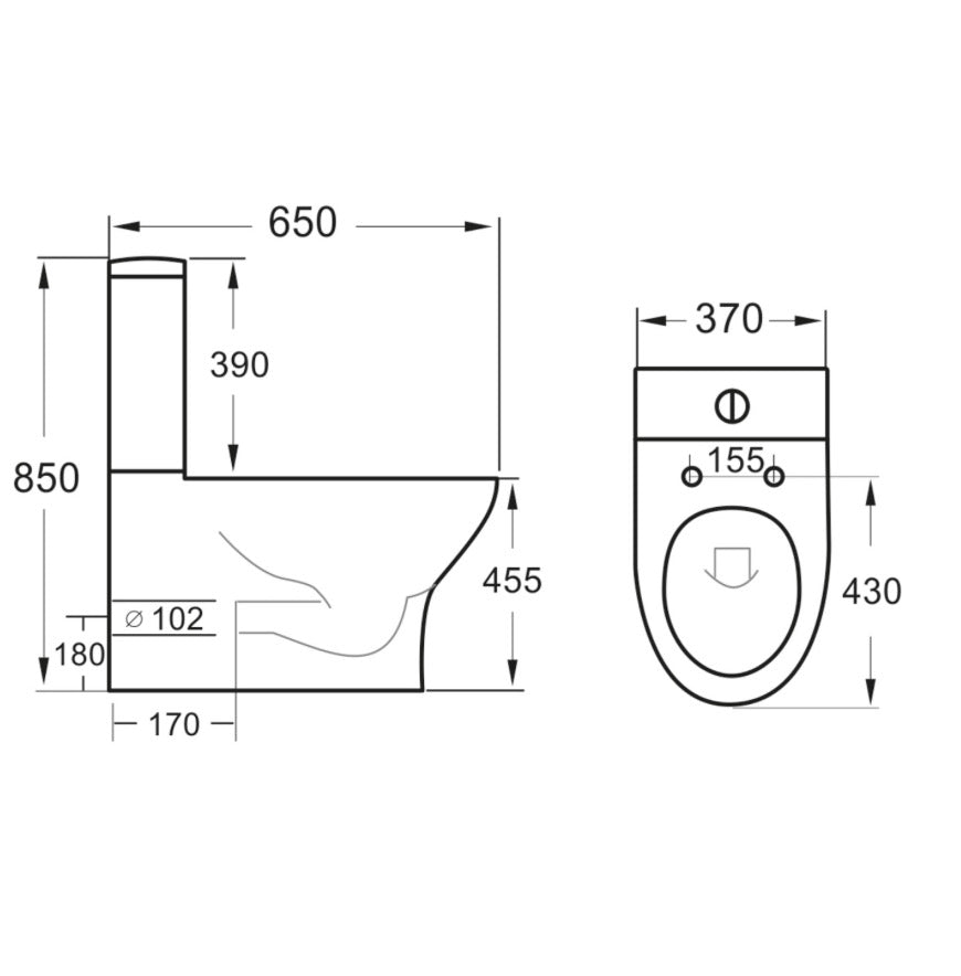 Deia Rimless Comfort Height Closed Back Pan