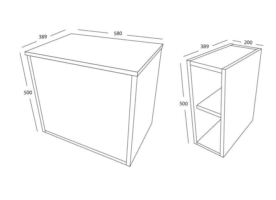 Alfie Furniture Range - 800 Cabinet With Side Storage