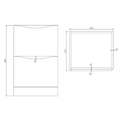 Bella Furniture Range - 500 Floor Cabinet