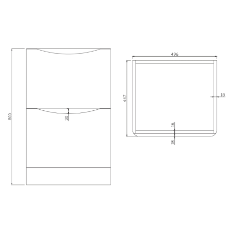 Bella Furniture Range - 500 Floor Cabinet